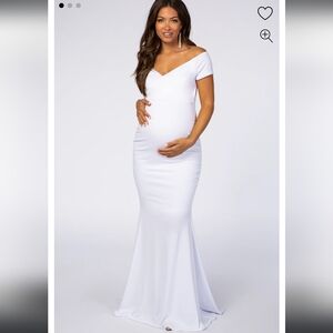 PINKBLUSH maternity off shoulder gown